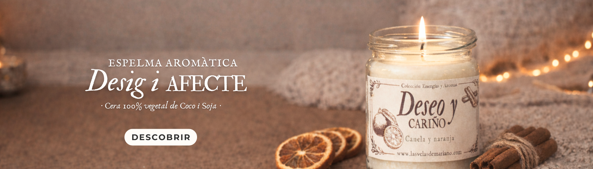 VELA CANELA Y NARANJA