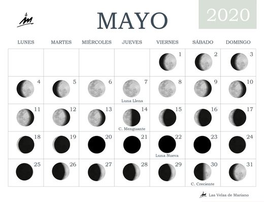 Calendrier lunaire mai 2020