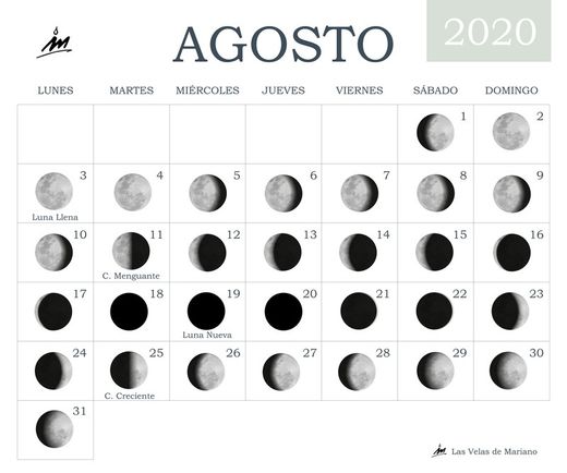 Calendrier lunaire août 2020