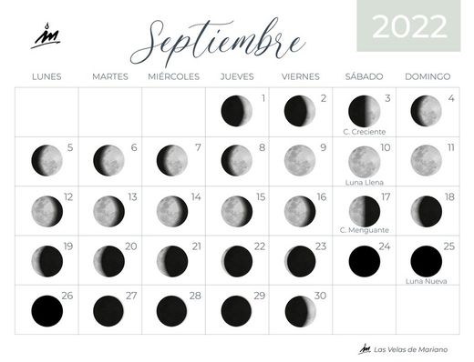 Lunar calendar September 2022