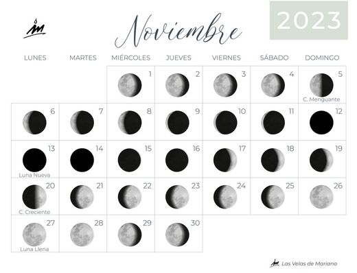 Calendrier lunaire novembre 2023