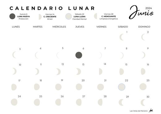 Calendario lunar junio 2024