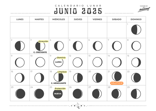 Calendario lunar junio 2025