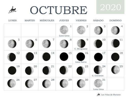 Lunar calendar October 2020