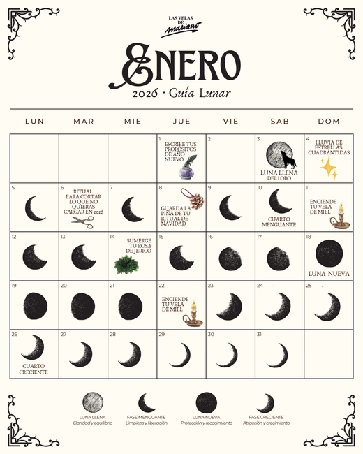 Calendario lunar enero 2026