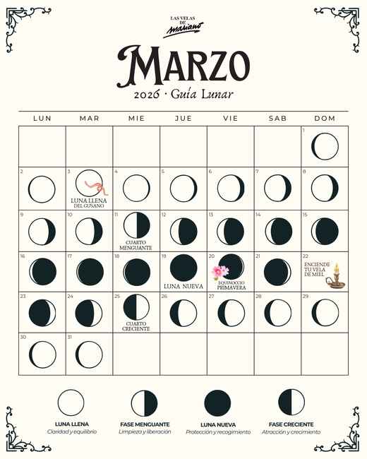 Calendario lunar marzo 2026
