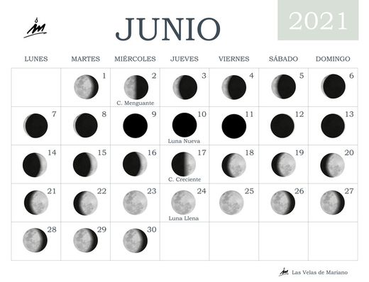 Calendario lunar junio 2021