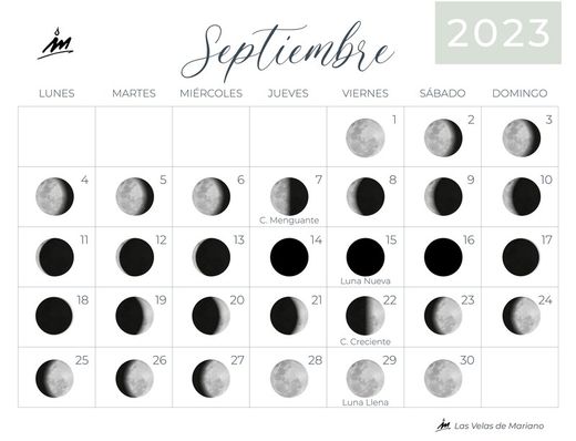 Calendario lunar septiembre 2023