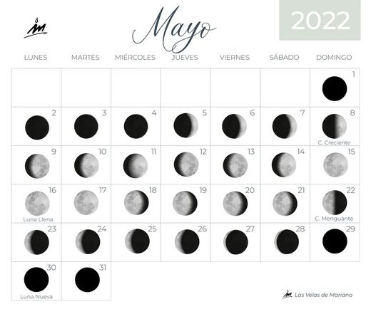 Calendario lunar mayo 2022