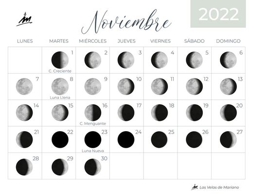 Calendario lunar noviembre 2022
