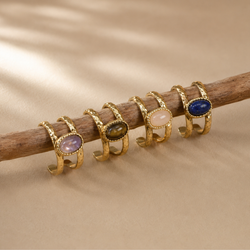 Anillo Gea Dorado Amatista · Protección y Equilibrio