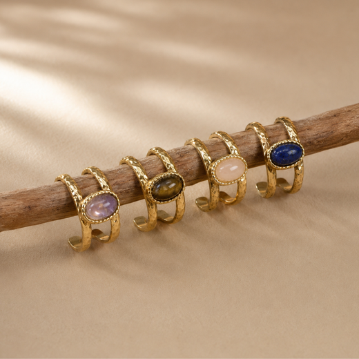 Anillo Gea Dorado Amatista · Protección y Equilibrio