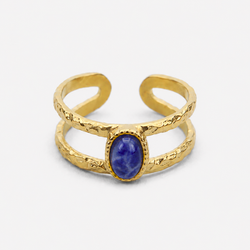 Anillo Gea Dorado Sodalita · Claridad Mental