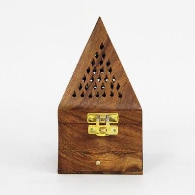 Cremador d'Encens Piràmide Gran de Fusta