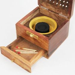 Cremador d'Encens Piràmide Gran de Fusta