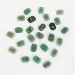 Bolsa Runas Vikingas de Cuarzo Verde