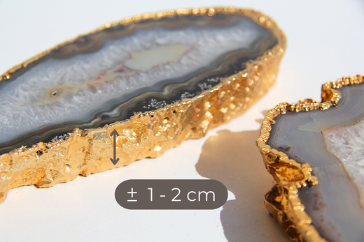 Xapa d'Àgata amb Vora Daurada