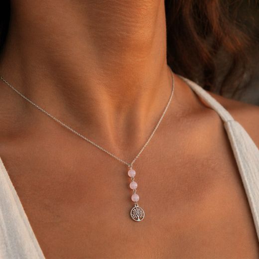 Collar Arbre de la Vida · Quars Rosa