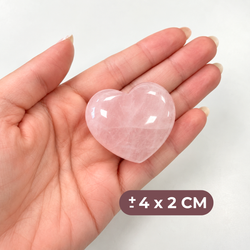 Corazón Cuarzo Rosa · Mediano