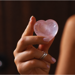 Corazón Cuarzo Rosa · Mediano
