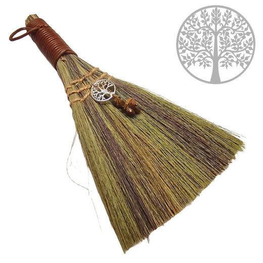 Escoba del Árbol de la Vida con Ojo de Tigre