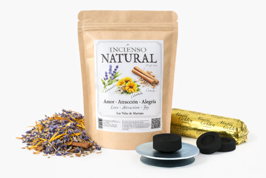 Incienso Natural Amor – Kit Completo con Carbón y Soporte