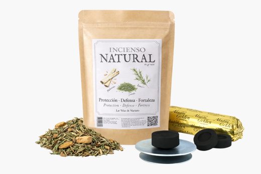 Incienso Natural Protección – Kit Completo con Carbón y Soporte