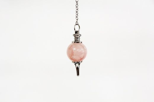 Péndulo Mineral Bola Cuarzo Rosa