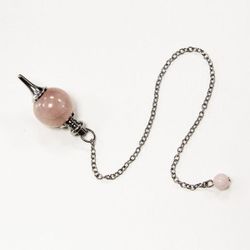 Pèndol Mineral Bola Quars Rosa