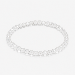 Pulsera Bola Cuarzo Blanco · 4 mm