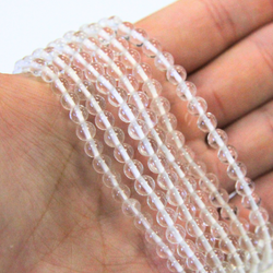 Pulsera Bola Cuarzo Blanco · 4 mm