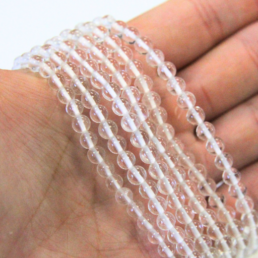 Pulsera Bola Cuarzo Blanco · 4 mm