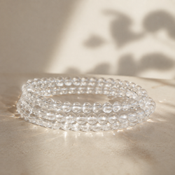 Pulsera Bola Cuarzo Blanco · 4 mm