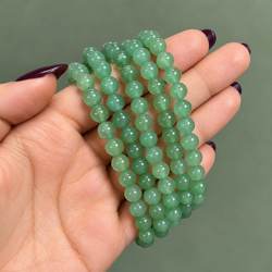 Bracelet boule en aventurine verte
