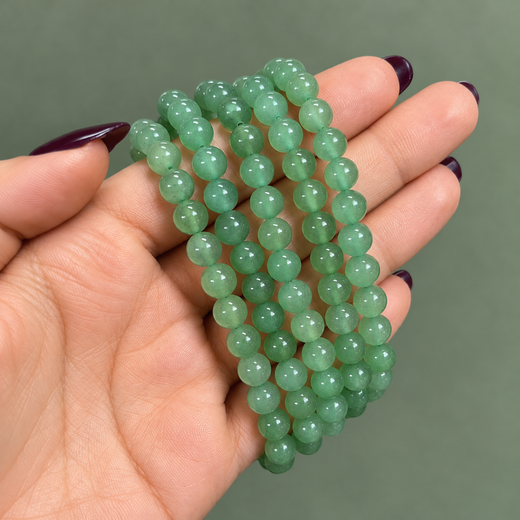 Bracelet boule en aventurine verte
