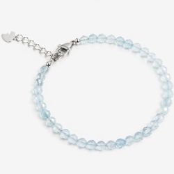 Polsera d'Aiguamarina Facetada · Plata 925