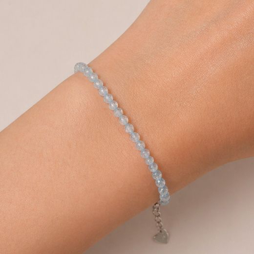 Polsera d'Aiguamarina Facetada · Plata 925