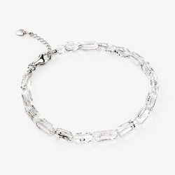 Pulsera de Cuarzo Herkimer Facetada · Plata 925