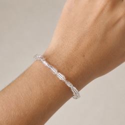 Pulsera de Cuarzo Herkimer Facetada · Plata 925