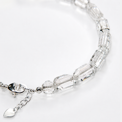 Pulsera de Cuarzo Herkimer Facetada · Plata 925