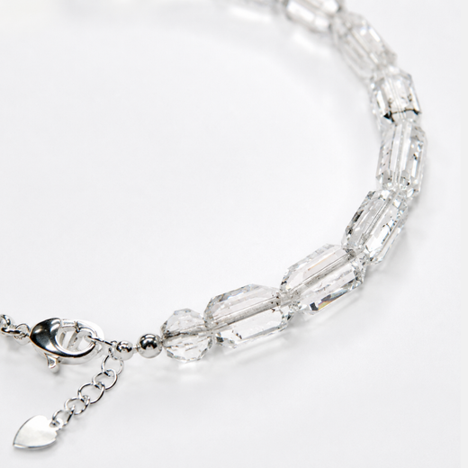 Pulsera de Cuarzo Herkimer Facetada · Plata 925