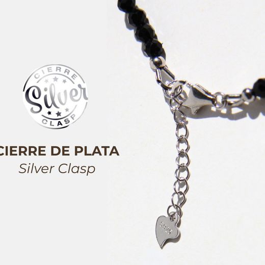 Polsera de Turmalina Negra Facetada · Plata 925