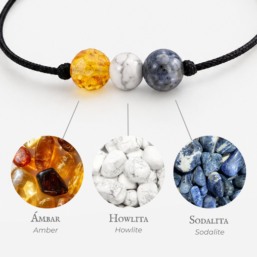 Mineral-Armband Feeling gegen Stress – 3 Heilsteine 8 mm