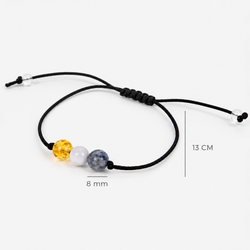 Mineral-Armband Feeling gegen Stress – 3 Heilsteine 8 mm