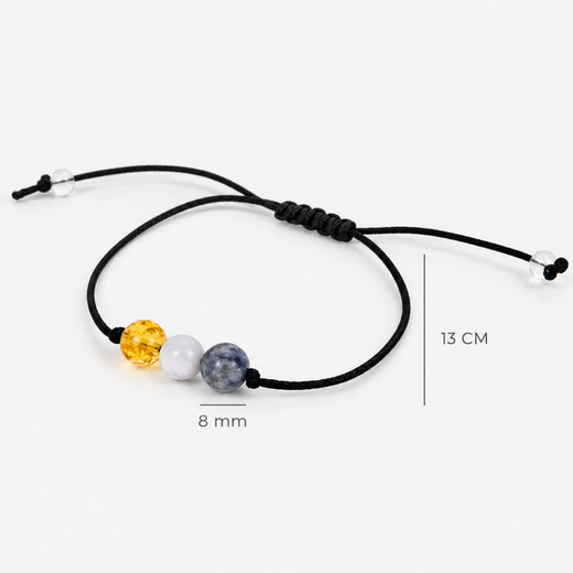 Mineral-Armband Feeling gegen Stress – 3 Heilsteine 8 mm