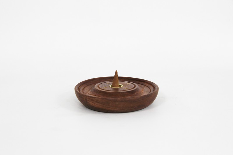 Soporte para incienso en cono tamaño grande en madera — Las velas de Mariano