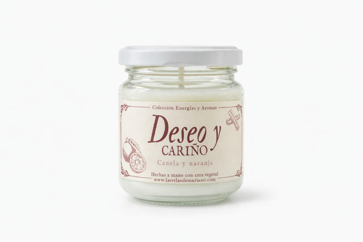 Vela Aromática Canela y Naranja "Deseo y Cariño"