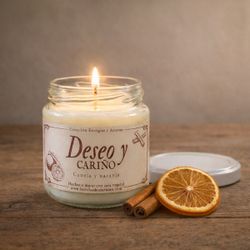 Vela Aromática Canela y Naranja "Deseo y Cariño"