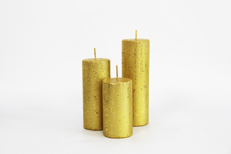 4 bougies longues dorées
