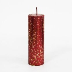 Red Christmas Decorative Candle with Gold Glitter